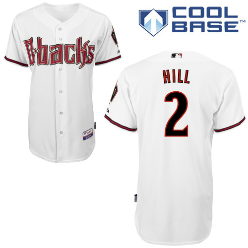 Aaron Hill #2 MLB Jersey-Arizona Diamondbacks Men's Authentic Home White Cool Base Baseball Jersey